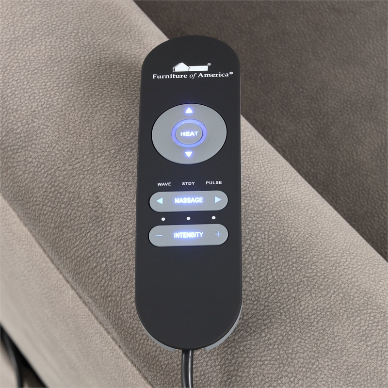 Furniture of America Nightfall Gray Fabric Power Lift Recliner with USB Port
