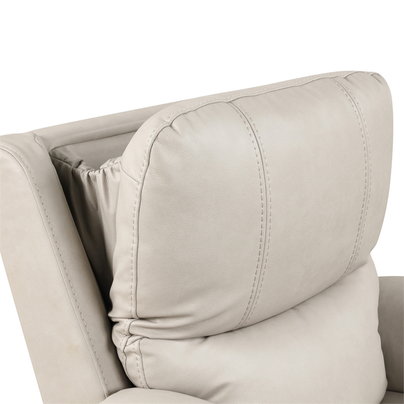 Furniture of America Moonrise Faux Leather Power Lift USB Recliner in Light Gray