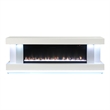 Furniture of America Raman Wood White 71-Inch TV Stand With Electric Fire Place