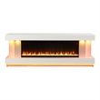 Furniture of America Raman Wood White 71-Inch TV Stand With Electric Fire Place