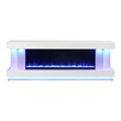 Furniture of America Raman Wood White 71-Inch TV Stand With Electric Fire Place