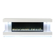 Furniture of America Raman Wood White 71-Inch TV Stand With Electric Fire Place