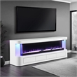 Furniture of America Alcala Wood White 71-Inch TV Stand With Electric Fire Place