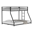 Furniture of America Celsior Metal Twin over Full Bunk Bed in Black