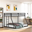 Furniture of America Celsior Metal Twin over Full Bunk Bed in Black