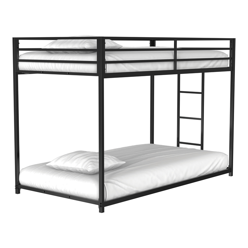 Furniture of America Celsior Metal Twin over Twin Bunk Bed in Black