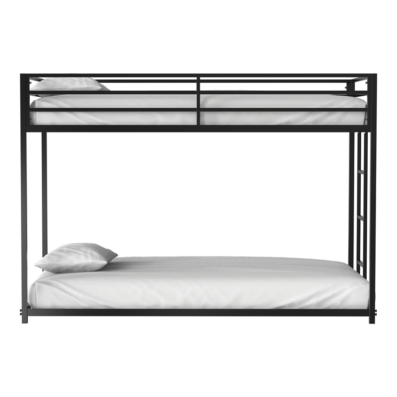 Furniture of America Celsior Metal Twin over Twin Bunk Bed in Black
