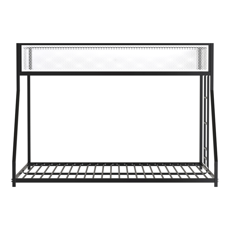 Furniture of America Pramit Metal Twin over Full Bunk Bed in Black