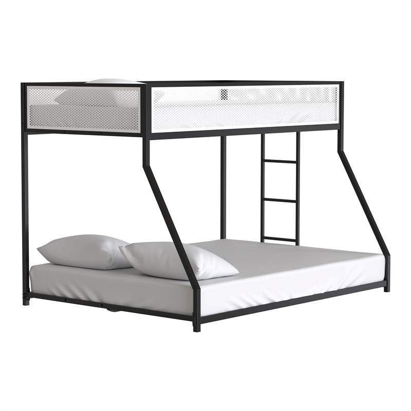 Furniture of America Pramit Metal Twin over Full Bunk Bed in Black