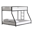Furniture of America Pramit Metal Twin over Full Bunk Bed in Black