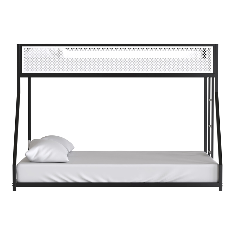 Furniture of America Pramit Metal Twin over Full Bunk Bed in Black