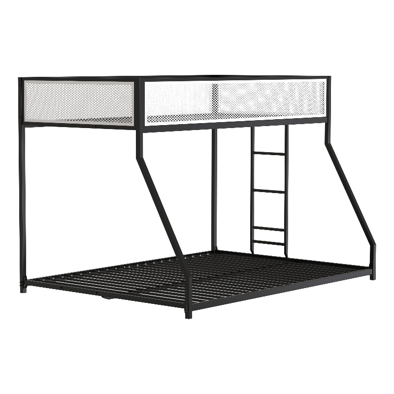 Furniture of America Pramit Metal Twin over Full Bunk Bed in Black