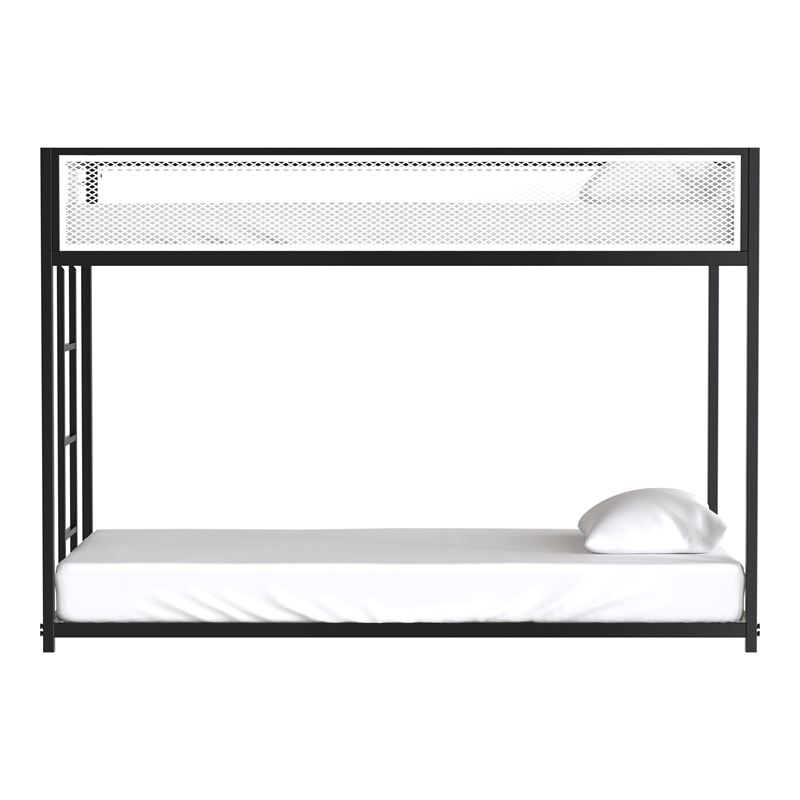 Furniture of America Pramit Metal Twin over Twin Bunk Bed in Black