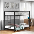 Furniture of America Pramit Metal Twin over Twin Bunk Bed in Black