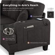 Furniture of America Reese Fabric Beige Sofa with Cup Holders and USBs