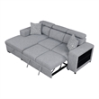 Furniture of America Nuesi Fabric Sleeper Sectional with Left Chaise in Gray