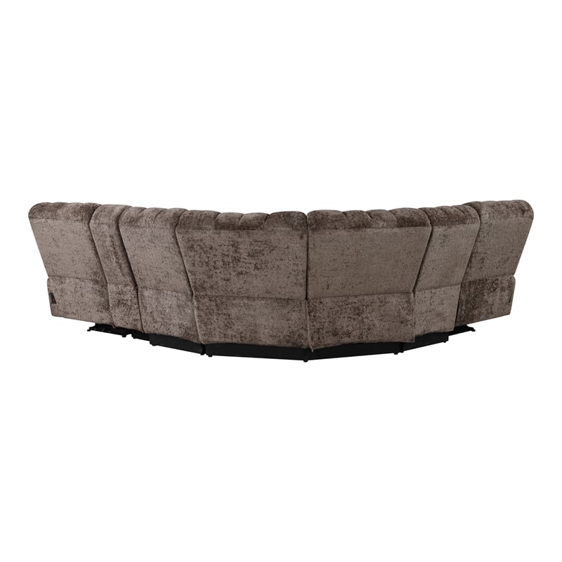 Furniture of America Bello Brown Fabric Power Reclining Sectional with USBs