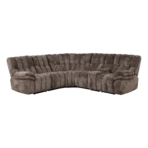 Furniture of America Bello Brown Fabric Power Reclining Sectional with USBs