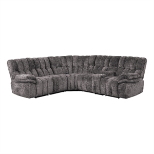 Furniture of America Bello Dark Gray Fabric Power Reclining Sectional with USBs