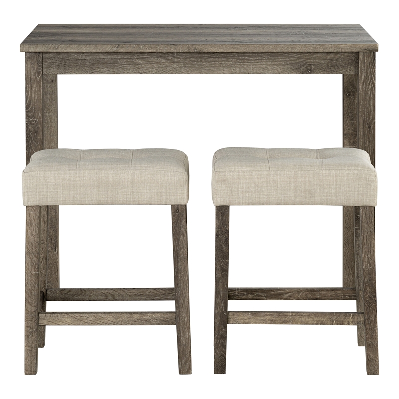 Furniture of America Surtop Wood 3-Piece Counter Dining Table Set in Brown