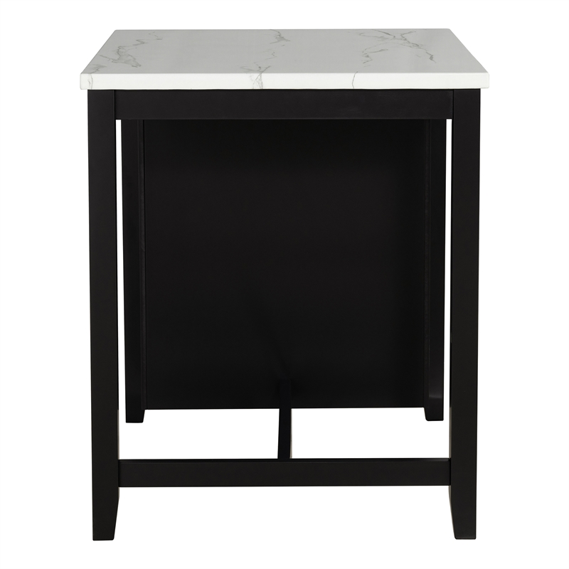 Furniture of America Clouden Wood 3-Piece Counter Dining Table Set in Black
