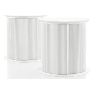 Furniture of America Elara Wood 2-Piece End Table Set in White