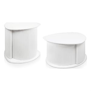Furniture of America Elara Wood 2-Piece Coffee Table and End Table Set in White