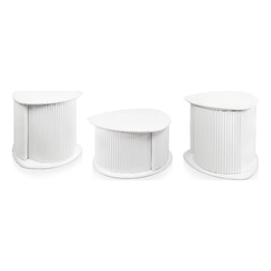 Furniture of America Elara Wood 3-Piece Coffee Table and End Table Set in White