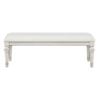 Furniture of America Gelbero Wood Padded Bedroom Bench in White