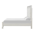 Furniture of America Gelbero White Wood King Bed with Upholstered Headboard