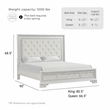 Furniture of America Gelbero White Wood Queen Bed Upholstered Headboard
