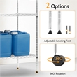 Furniture of America Rex Metal 5-Tier Wire Shelving Rack in Chrome