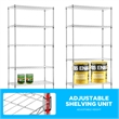 Furniture of America Rex Metal 5-Tier Wire Shelving Rack in Chrome