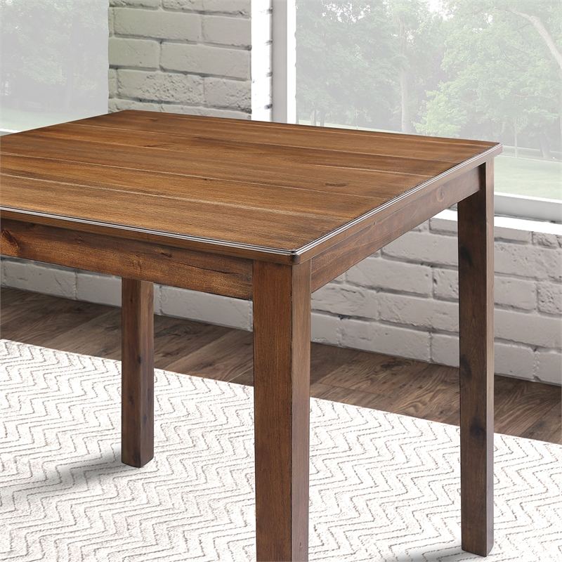 Furniture of America Haarven Wood 5-Piece Counter Dining Table Set in Walnut