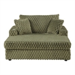 Furniture of America Dresdan Fabric 2-Arm Oversized Chaise in Green