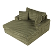 Furniture of America Dresdan Fabric 2-Arm Oversized Chaise in Green