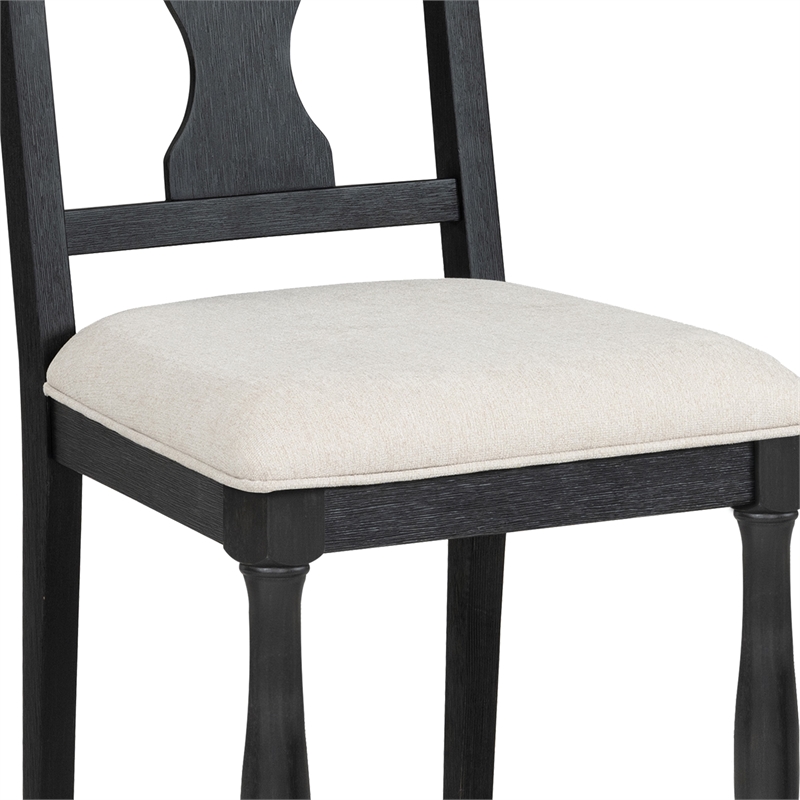 Furniture of America Peregrine Wood 7-Piece Dining Table Set in Black