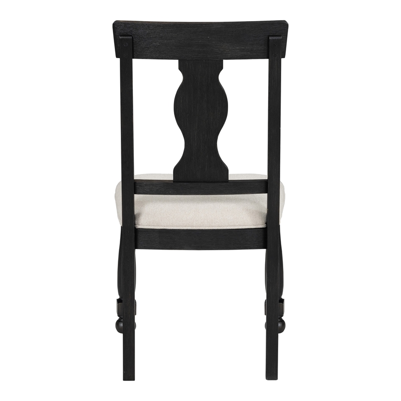 Furniture of America Peregrine Wood 7-Piece Dining Table Set in Black