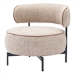 Furniture of America Granier Brown Fabric Swivel Chair with Curved Backrest