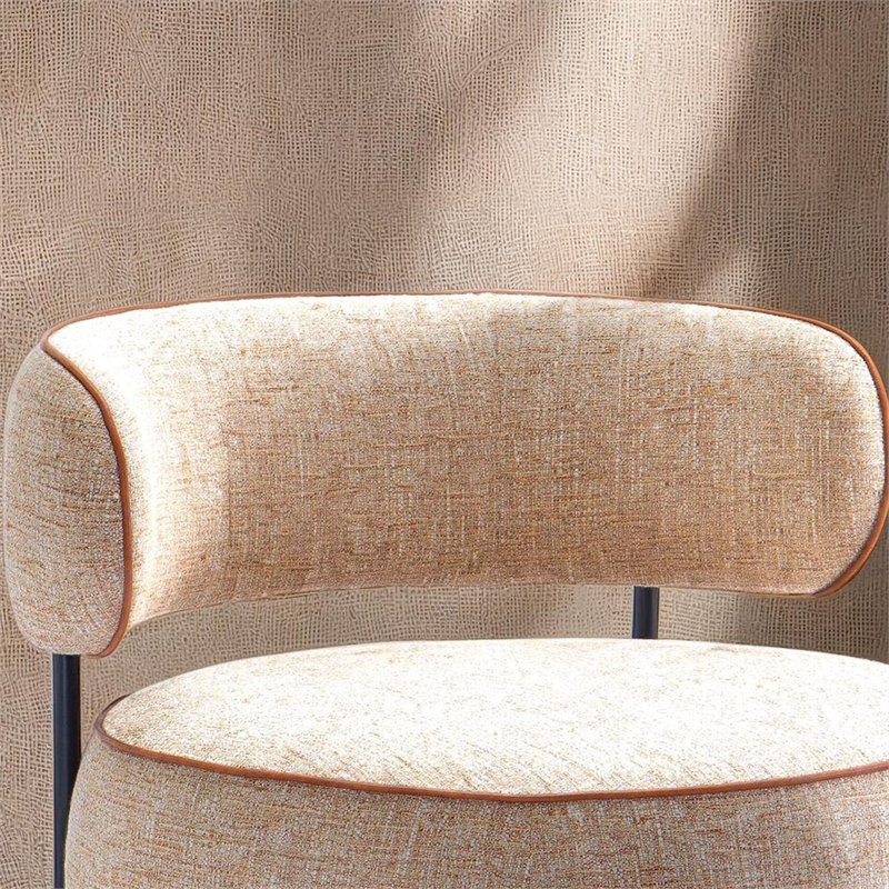 Furniture of America Granier Brown Fabric Swivel Chair with Curved Backrest