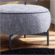 Furniture of America Granier Gray Fabric Swivel Chair with Curved Backrest
