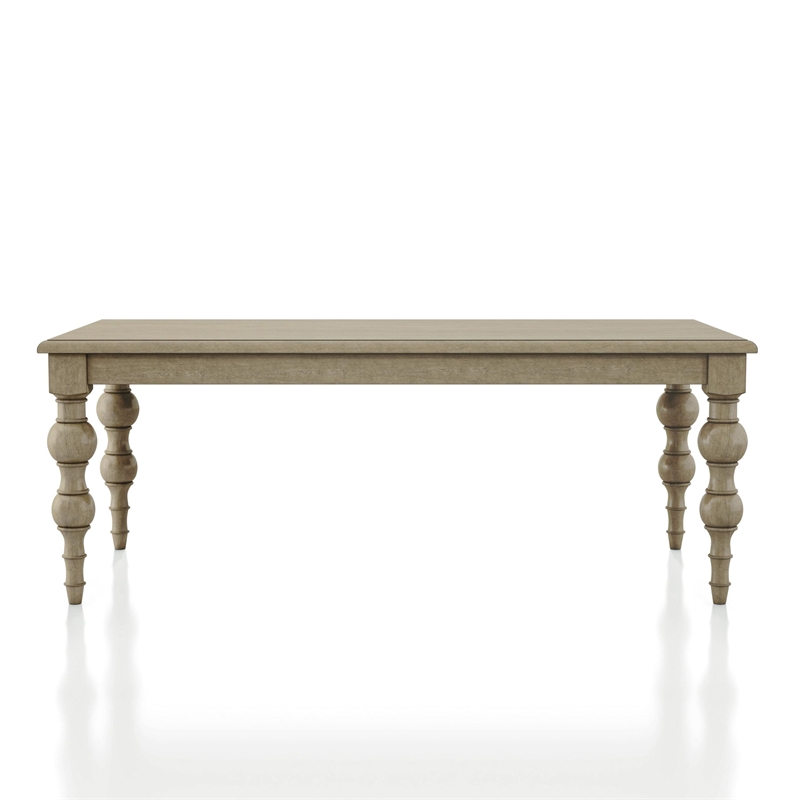 Furniture of America Shelimar Wood Dining Table in Light White Wash