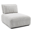 Furniture of America Tatiana Boucle Fabric and Wood Armless Chair in Light Gray