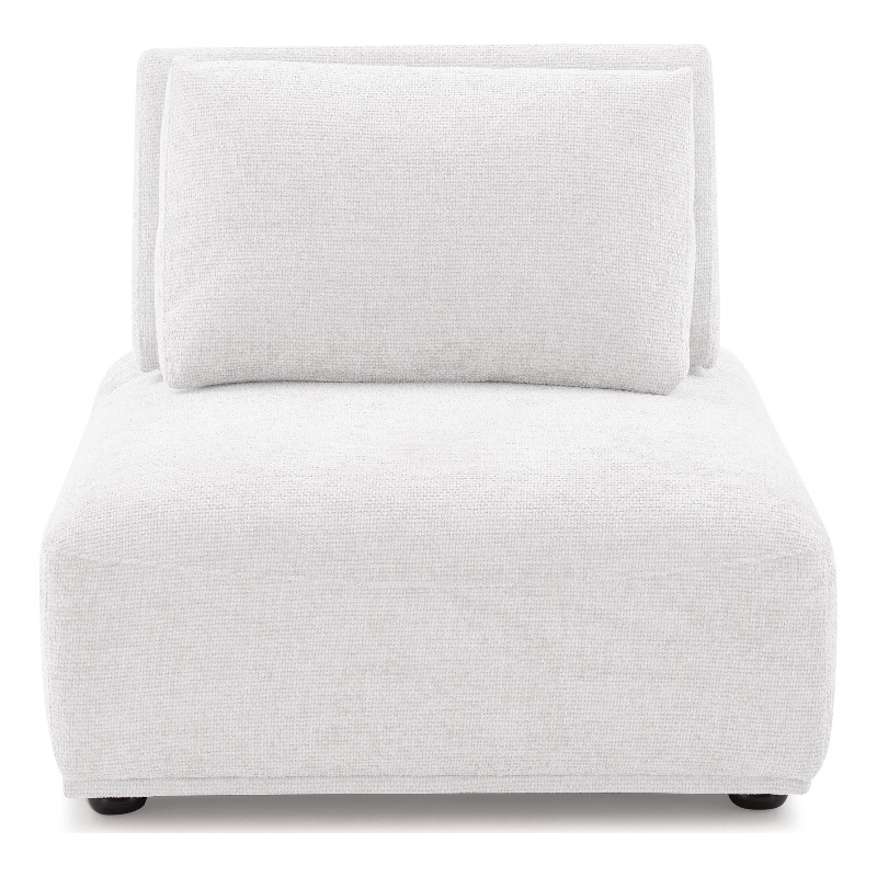Furniture of America Tatiana Chenille and Wood Armless Chair in White