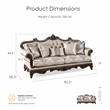 Furniture of America Adelaide Beige Tufted Fabric Sofa in Dark Cherry
