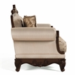 Furniture of America Adelaide Brown Tufted Fabric Loveseat in Dark Cherry