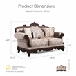 Furniture of America Adelaide Brown Tufted Fabric Loveseat in Dark Cherry