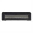 Furniture of America Alson Black Fabric Bench with Fireplace and Bluetooth Audio