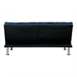 Furniture of America Ryven Biscuit Tufted Microfiber Futon Sofa Bed in Navy