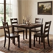 Furniture of America Haarven Wood 5-Piece Dining Table Set in Espresso